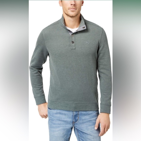 Tommy Bahama Other - Tommy Bahama Cold Springs Mock Collar Henley Buttons GRAY Sweater Men’s Size XL